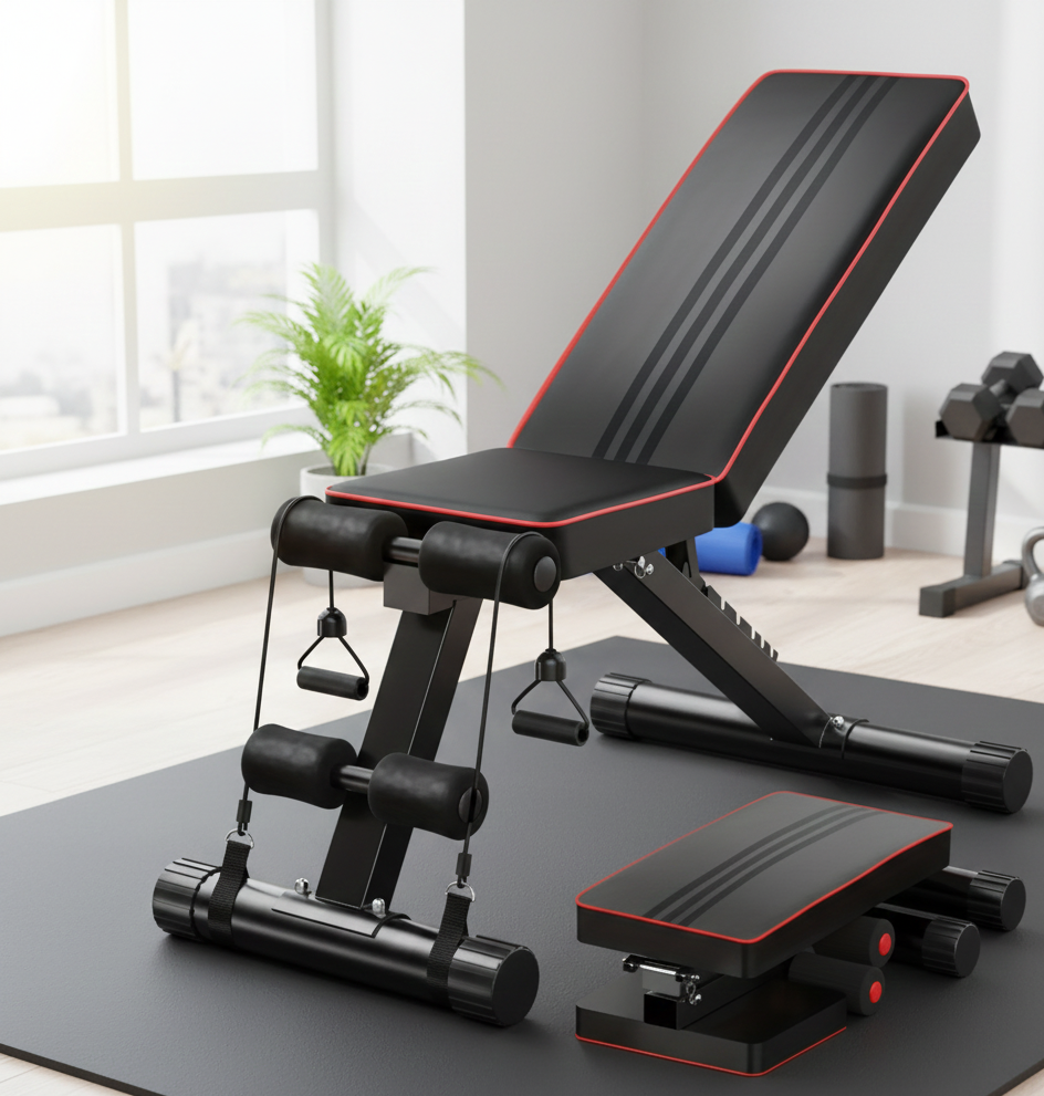 Banc de Musculation Professionnel 300 kg – Réglages Multiples & Pliage Rapide