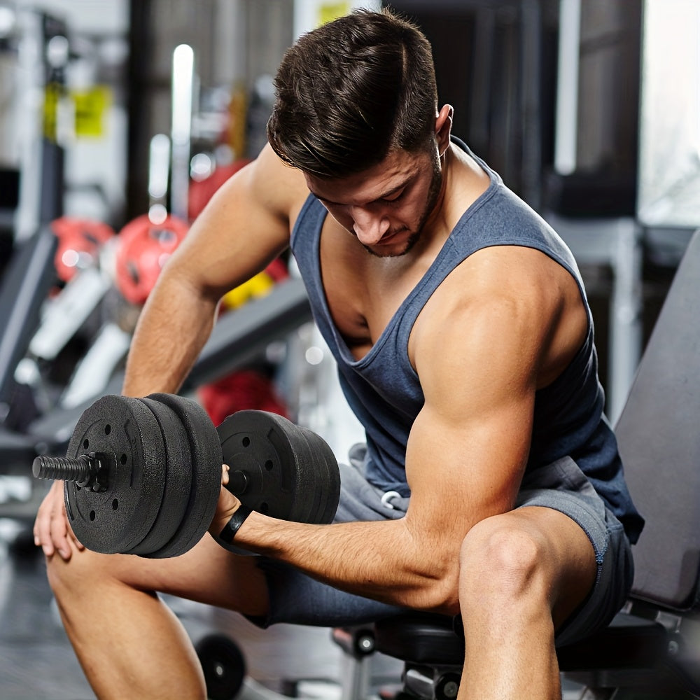 Haltères Réglables 20 kg avec Barre de Raccord